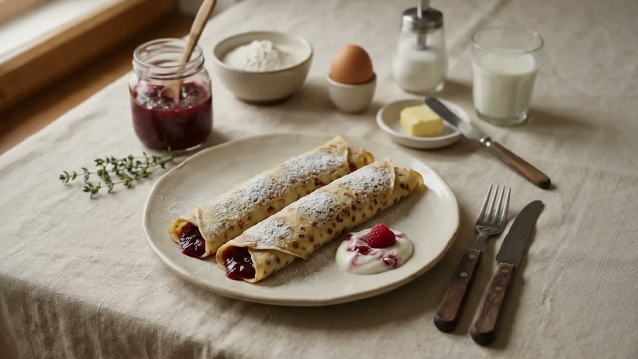 How to make Czech palačinky — thin crêpes with jam