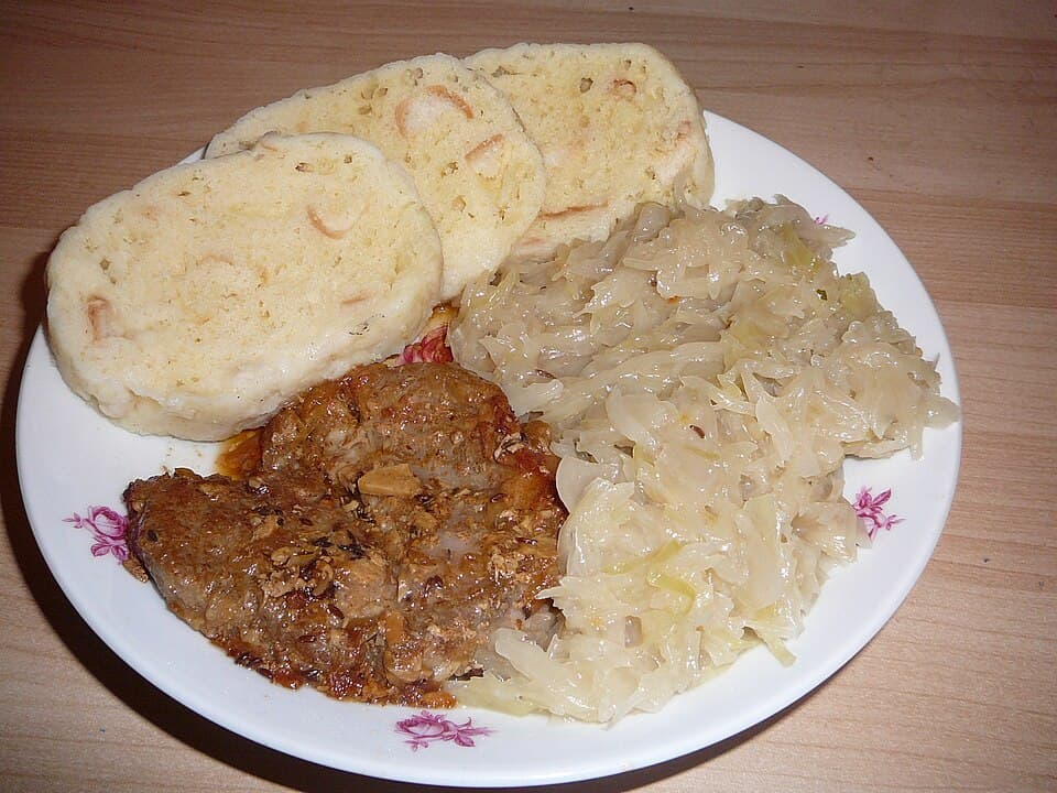 Roast pork with dumplings and sauerkraut
