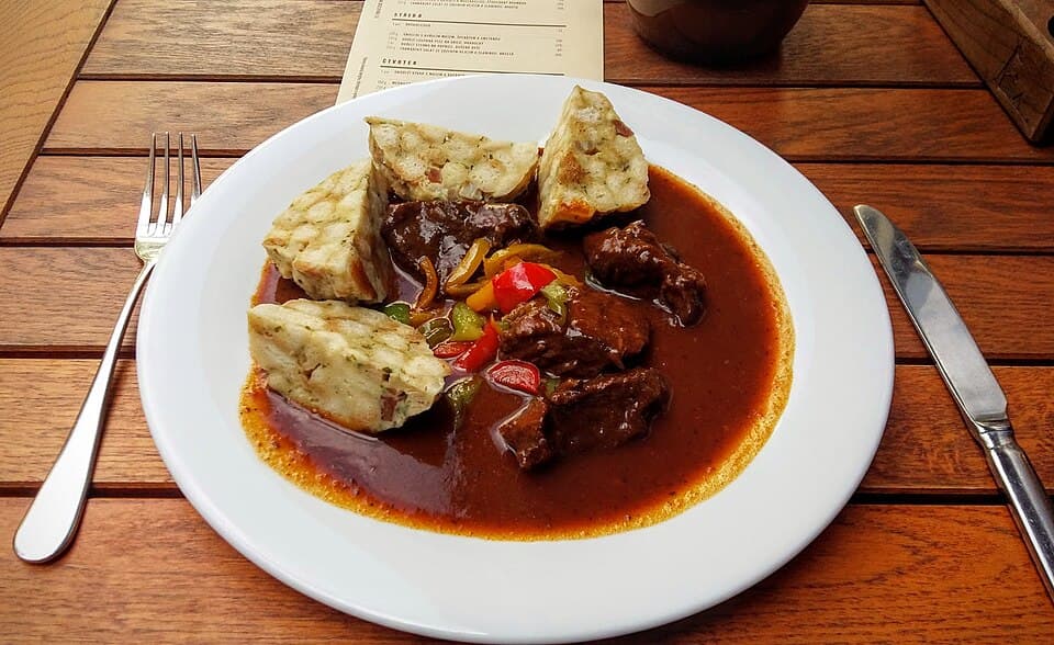 Goulash with dumplings