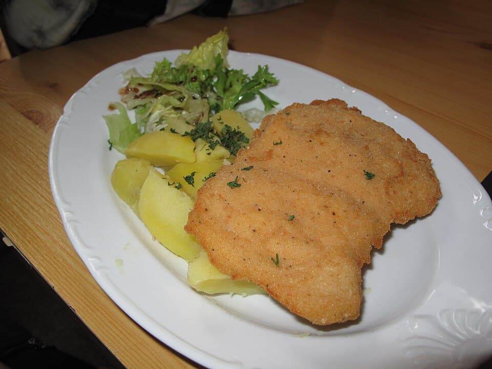 Breaded chicken schnitzel