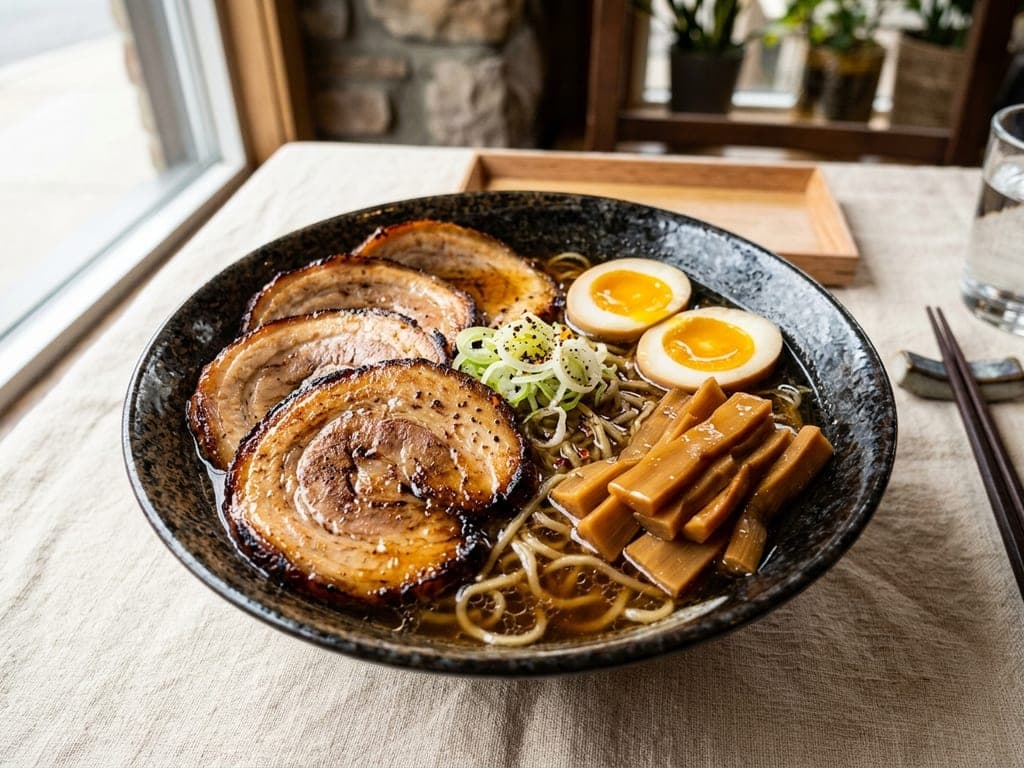 Shoyu ramen — The double-chashu date bowl