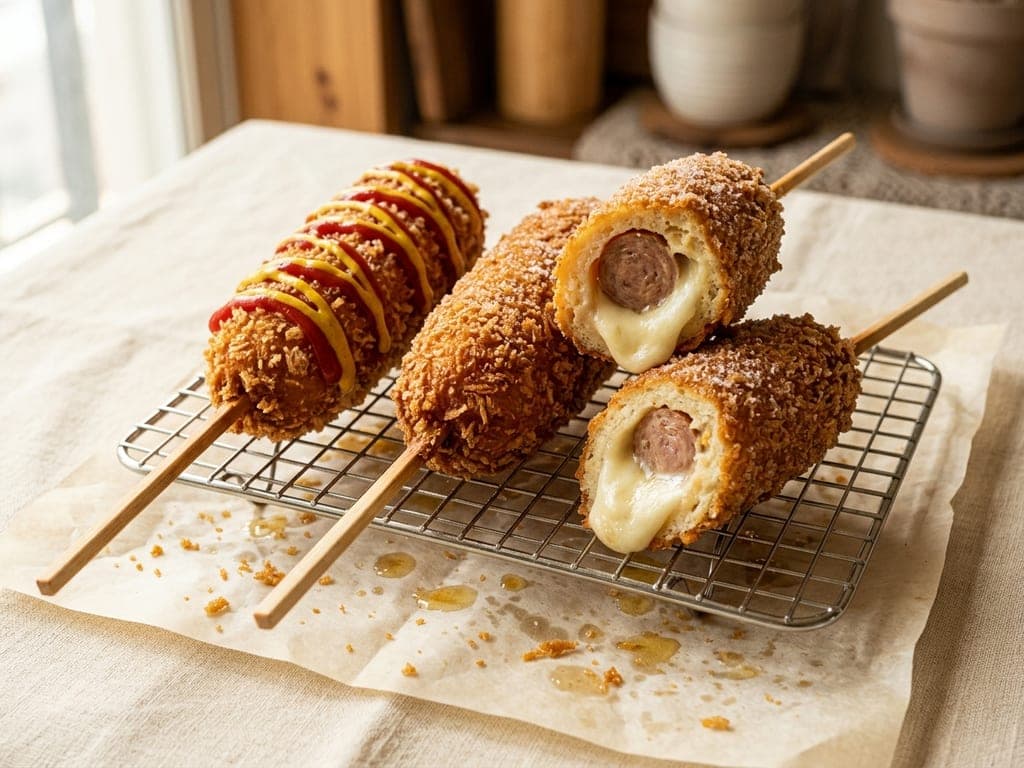 Korean corn dog — The street-cart lineup