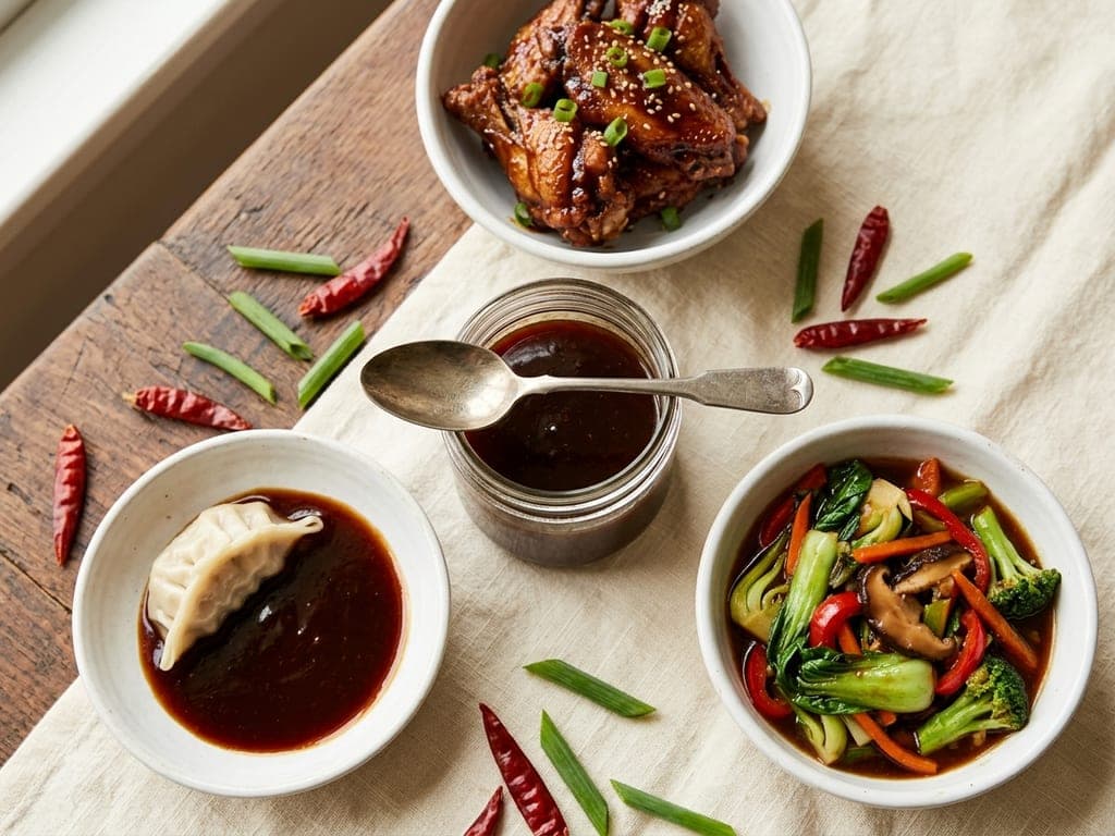 General Tso Sauce — The uses map — one jar, three bowls
