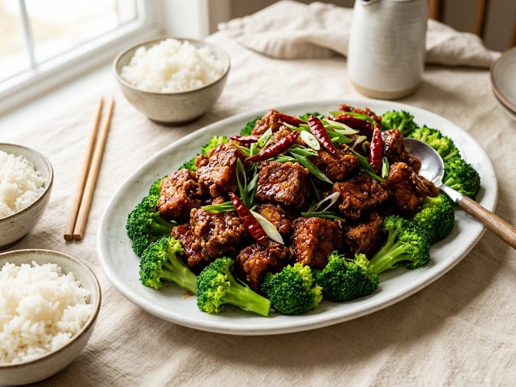 General Tso's Tofu — The family platter