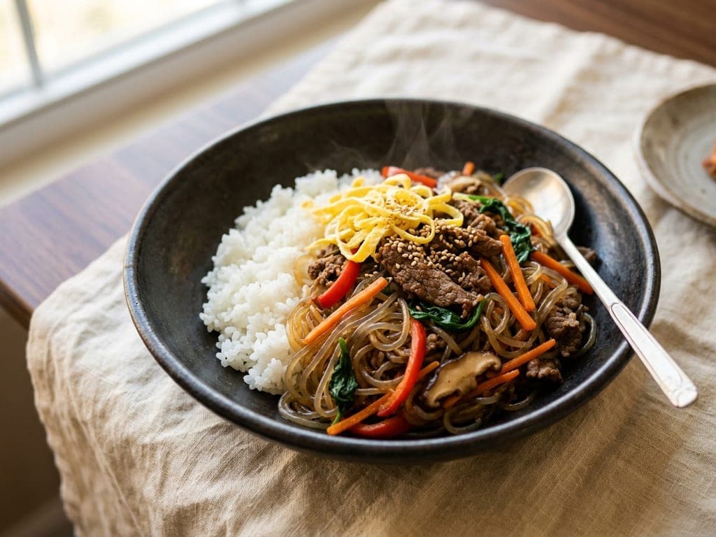 Japchae — Japchae-bap — the one-bowl dinner
