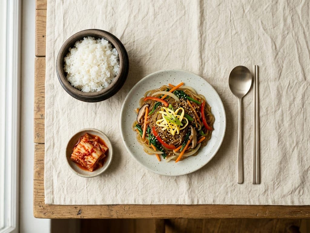 Japchae — The banchan setting