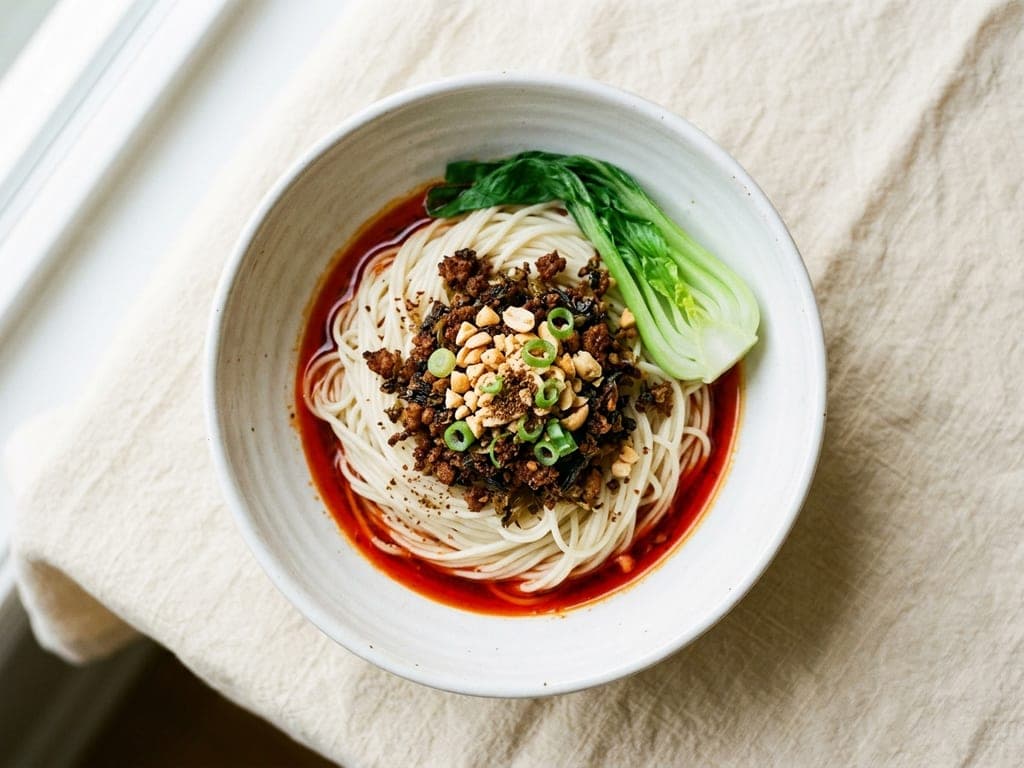 Dan Dan Noodles — The street bowl, before the toss