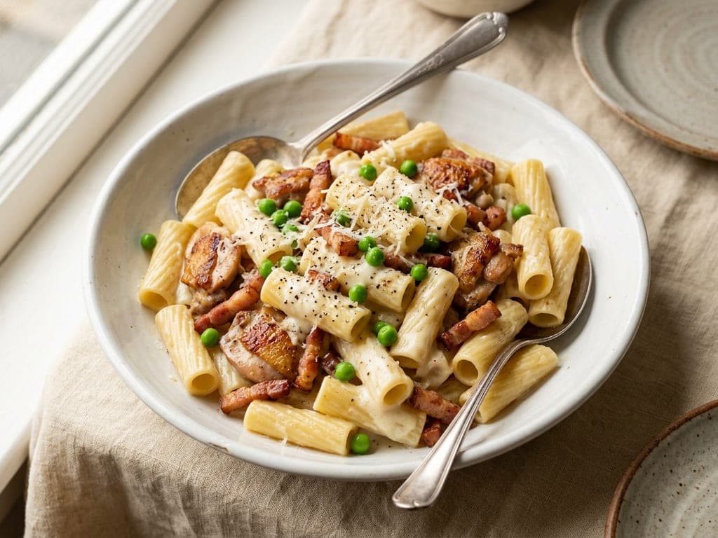 Chicken Carbonara — The family bowl with rigatoni