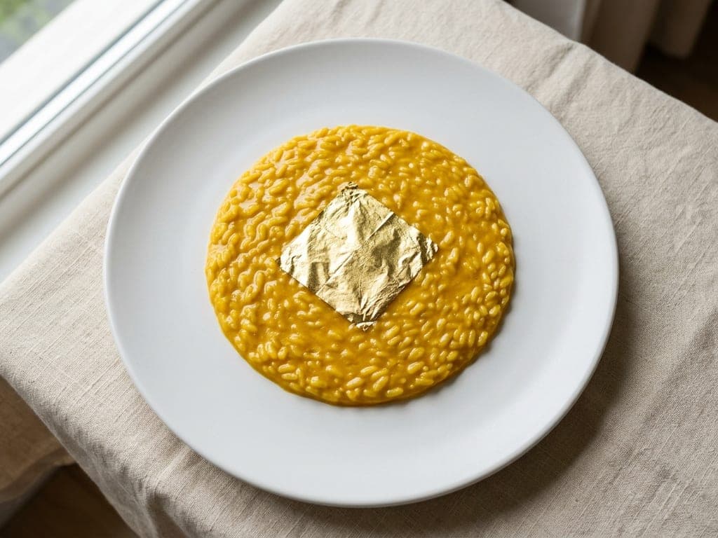 Risotto alla Milanese (Saffron Risotto) — The Marchesi homage: a square on a circle