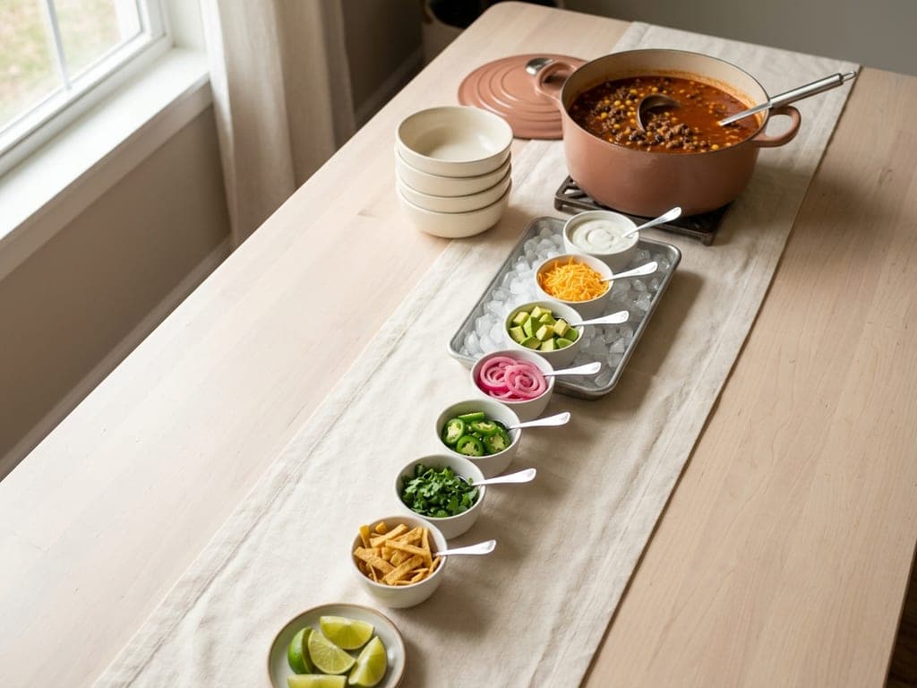 Taco Soup — The toppings bar for a crowd