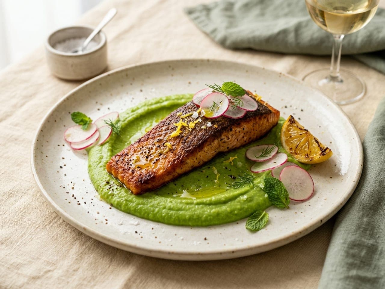 Mira Plates Her Signature Salmon