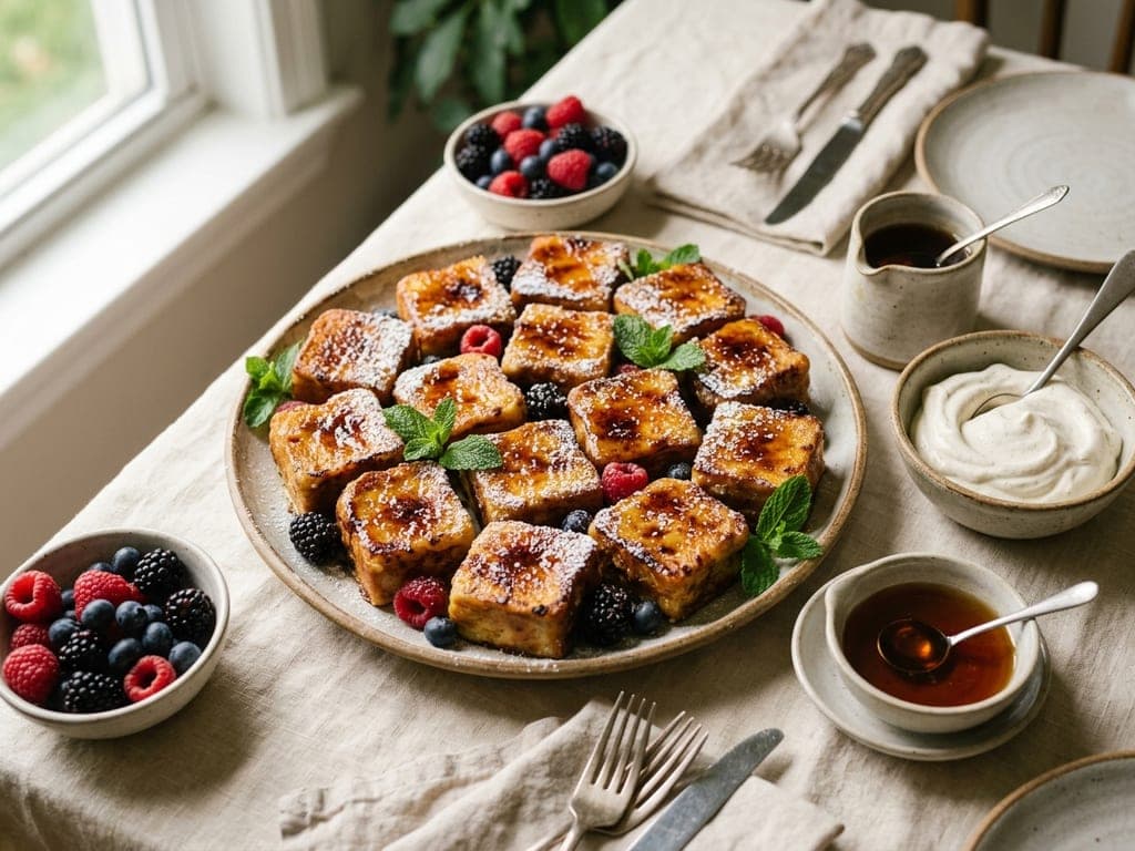 Crème brûlée french toast — The brunch board