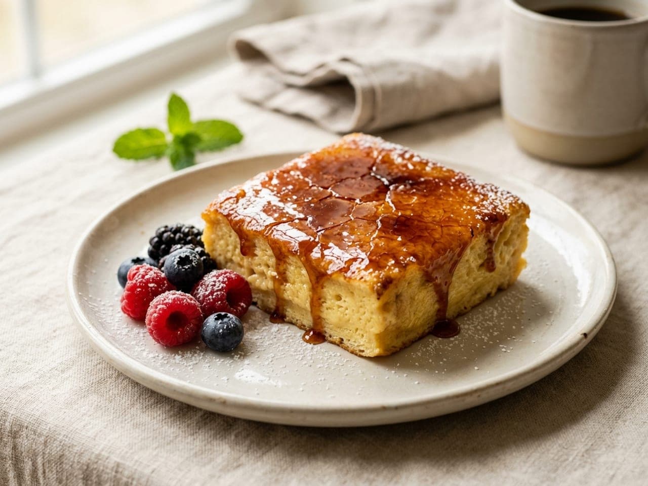 Crème brûlée french toast