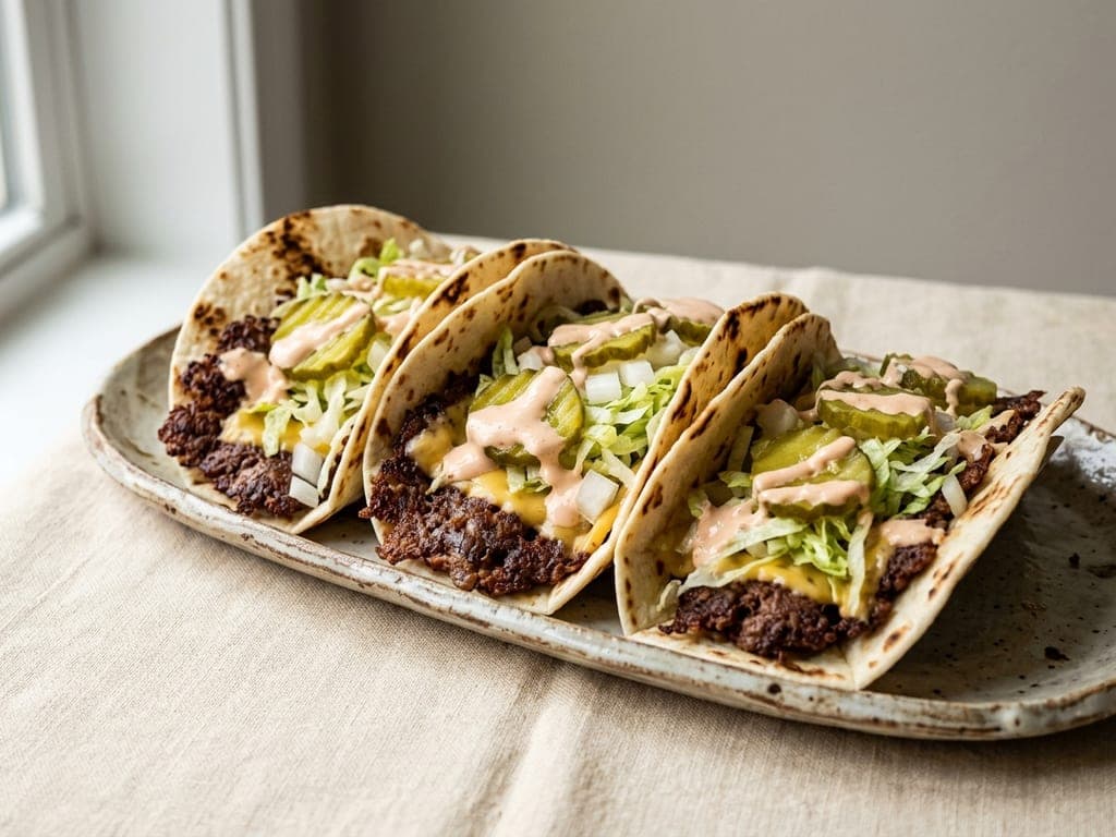 Smash burger tacos — The lean line
