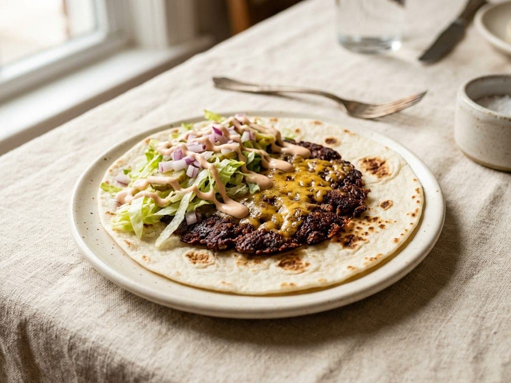 Smash burger tacos — The flat reveal