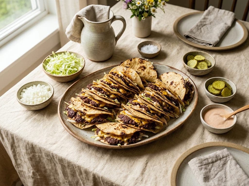 Smash burger tacos — The party board