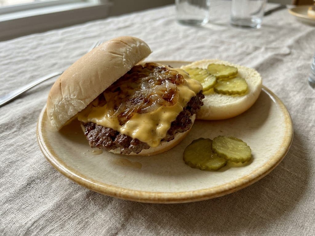 Oklahoma onion burger — The open crown