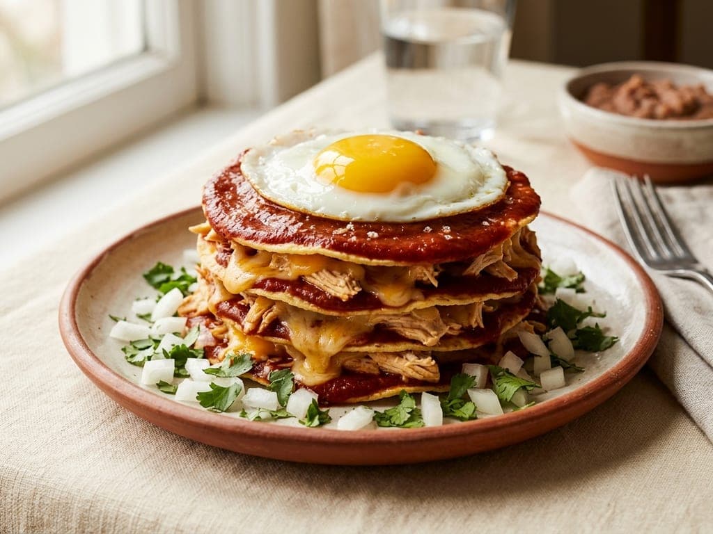 Chicken enchiladas — The New Mexico stack
