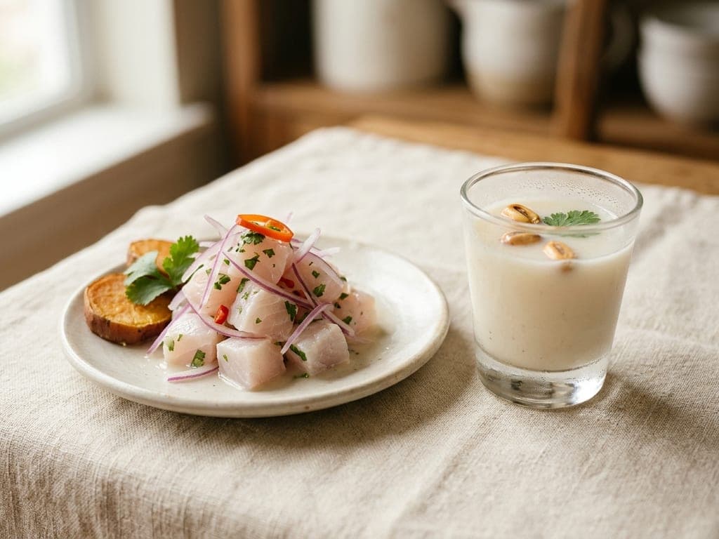 Ceviche — The shot on the side