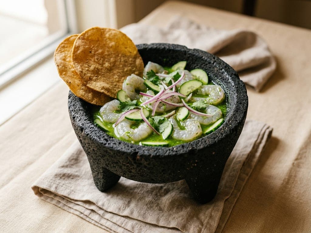 Aguachile — The molcajete