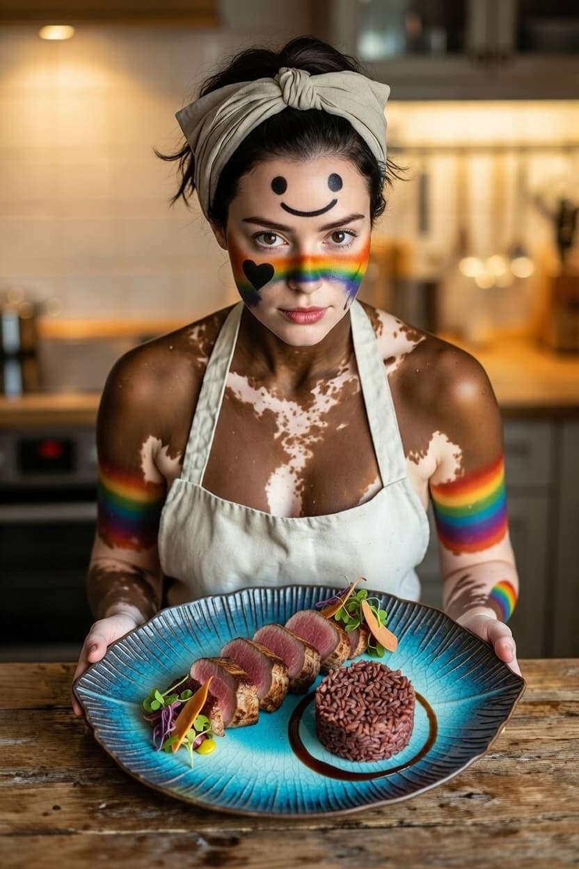 Enhanced scene with professional plating and lighting