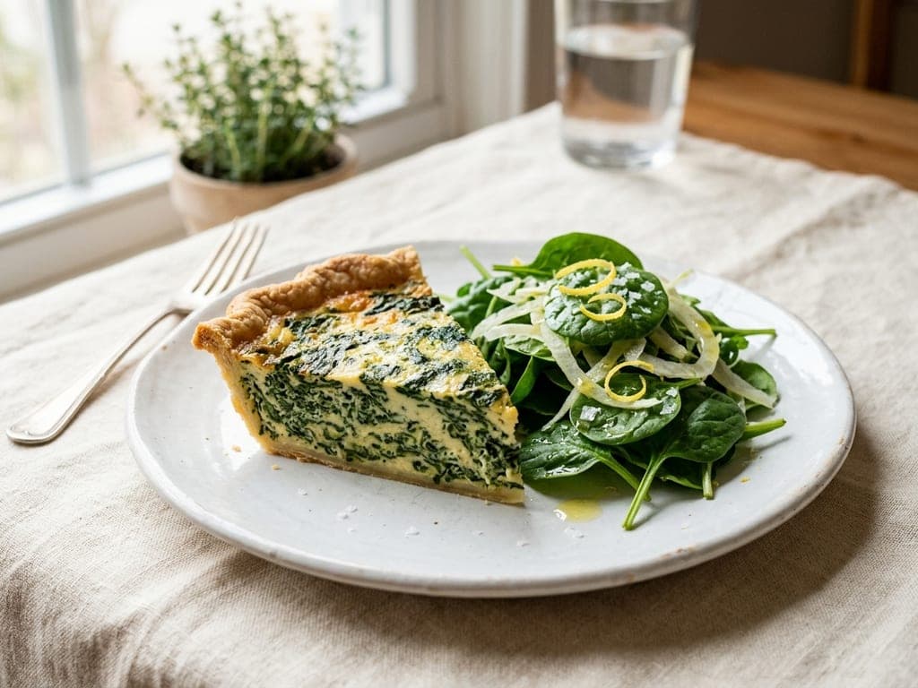 Spinach quiche — The green and gold