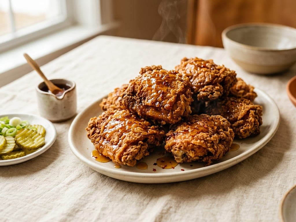 Hot Honey Chicken — The lacquered platter
