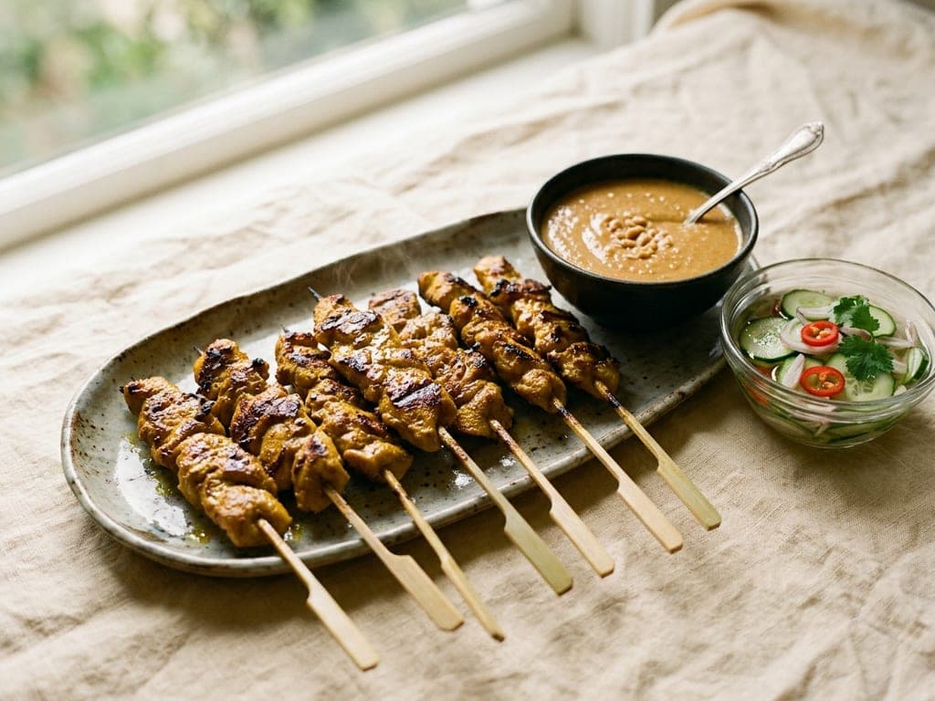 Chicken Satay — The satay-stand platter
