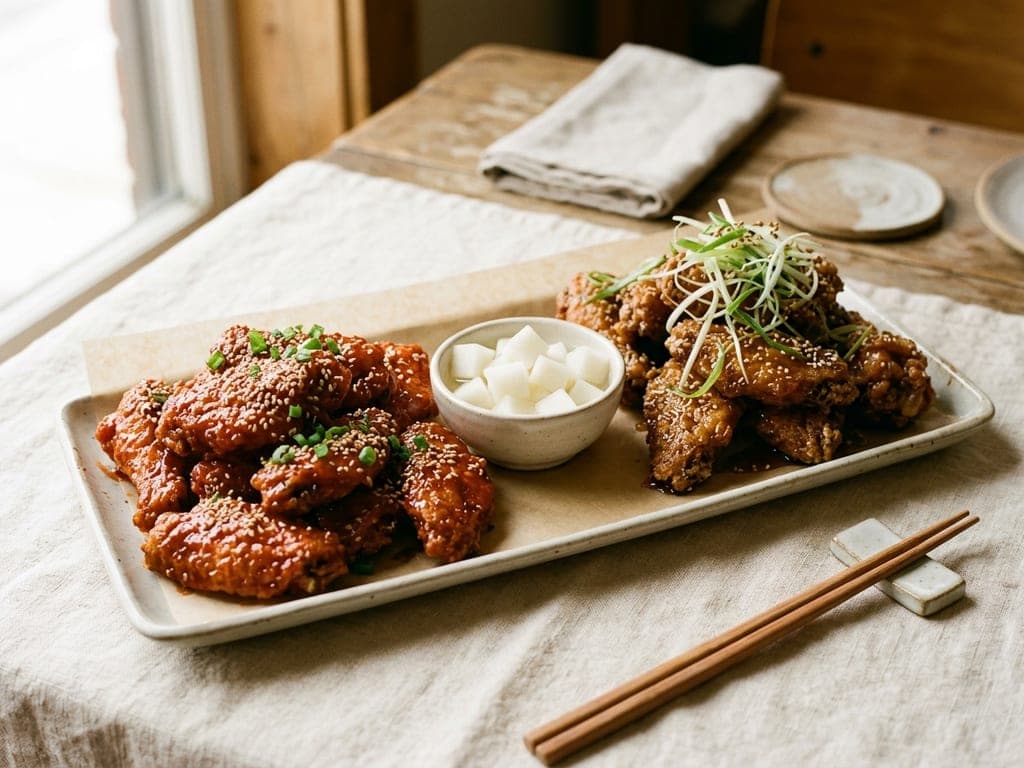 Korean Fried Chicken — Banban — the half-and-half platter