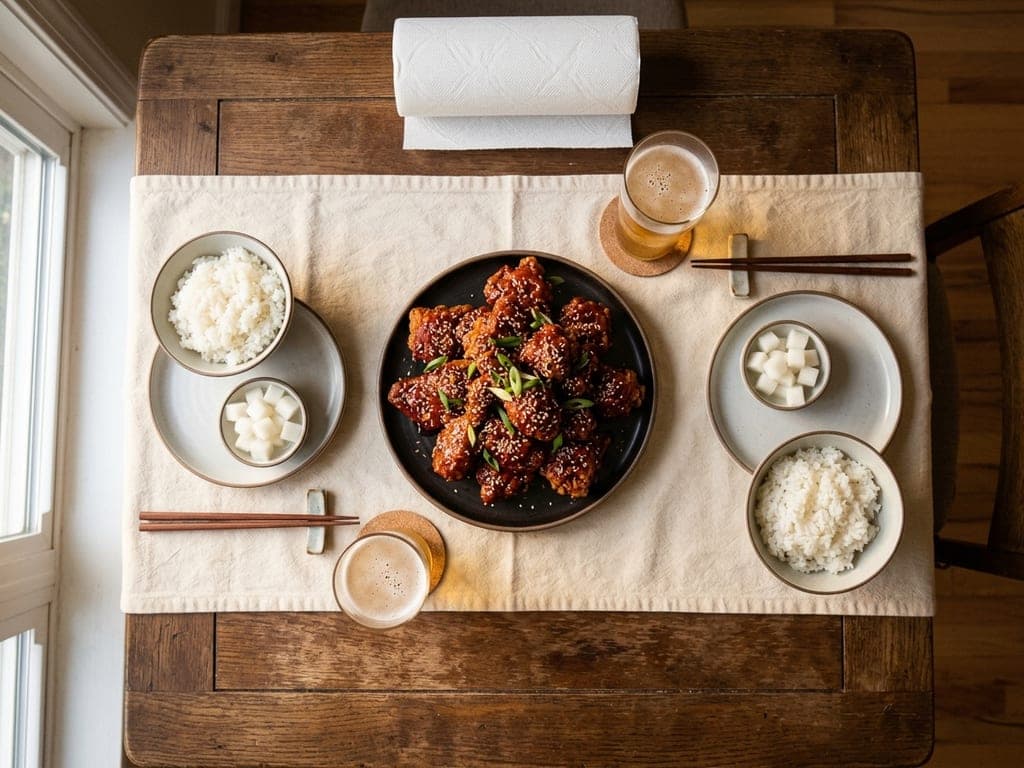 Korean Fried Chicken — The delivery-night table, done properly
