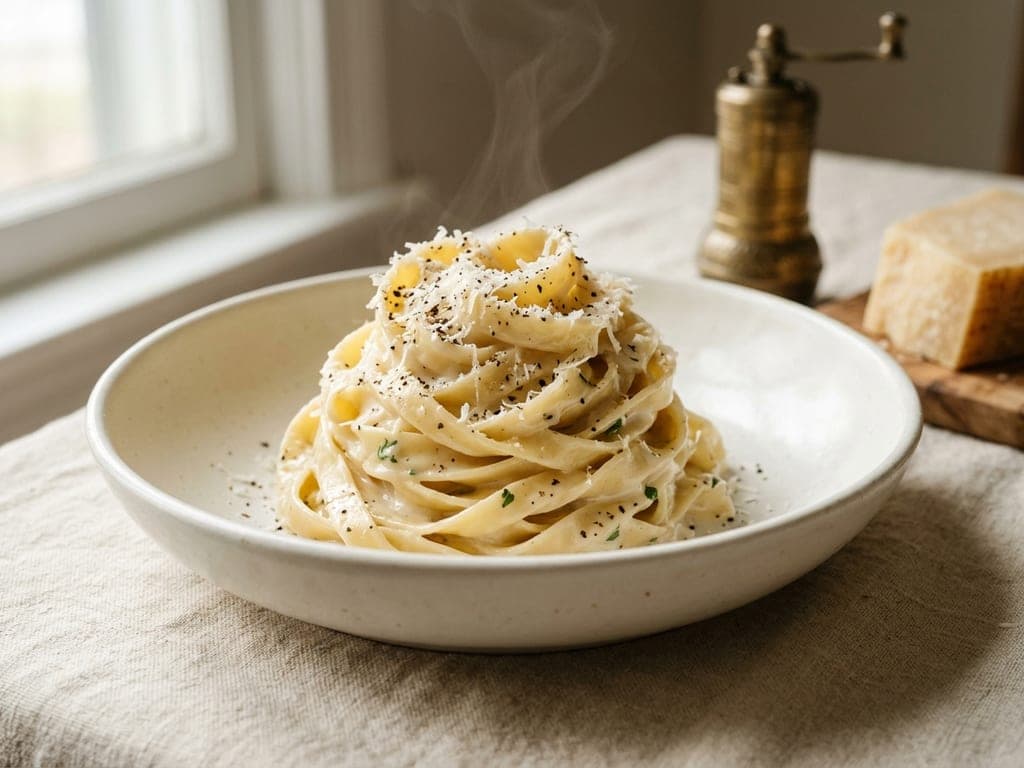 Alfredo Sauce — The warmed bowl, nothing else