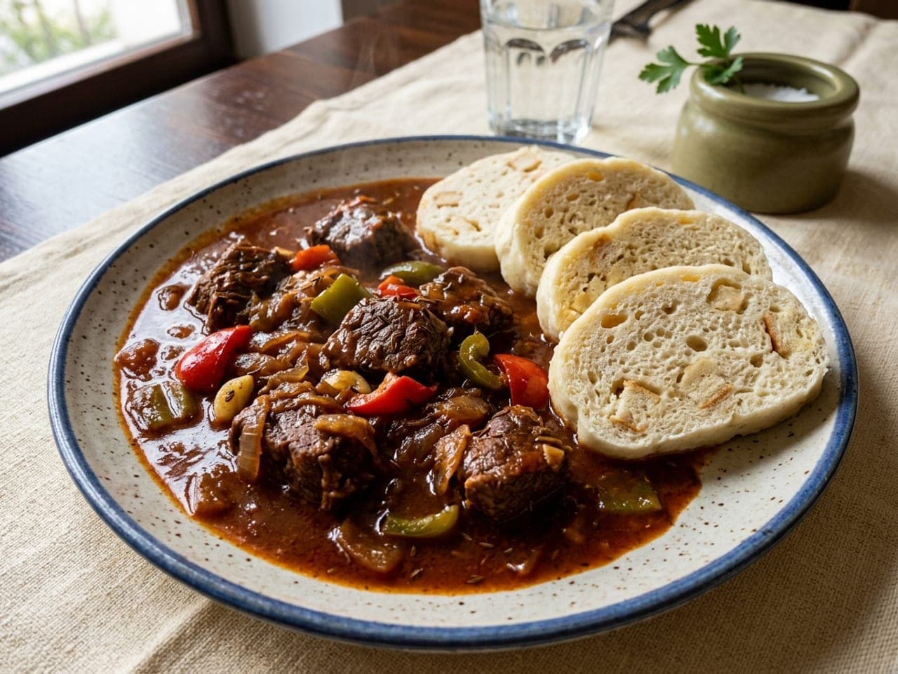 Goulash with dumplings