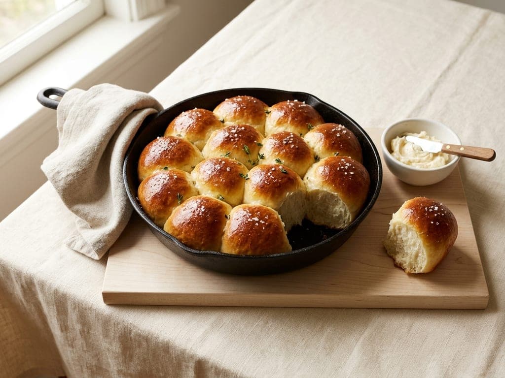 Dinner Rolls — The pull-apart round in cast iron
