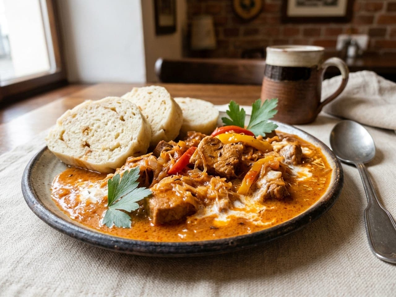Szeged goulash (pork and sauerkraut goulash)