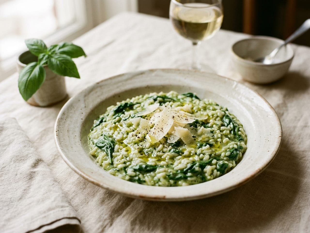 Spinach risotto