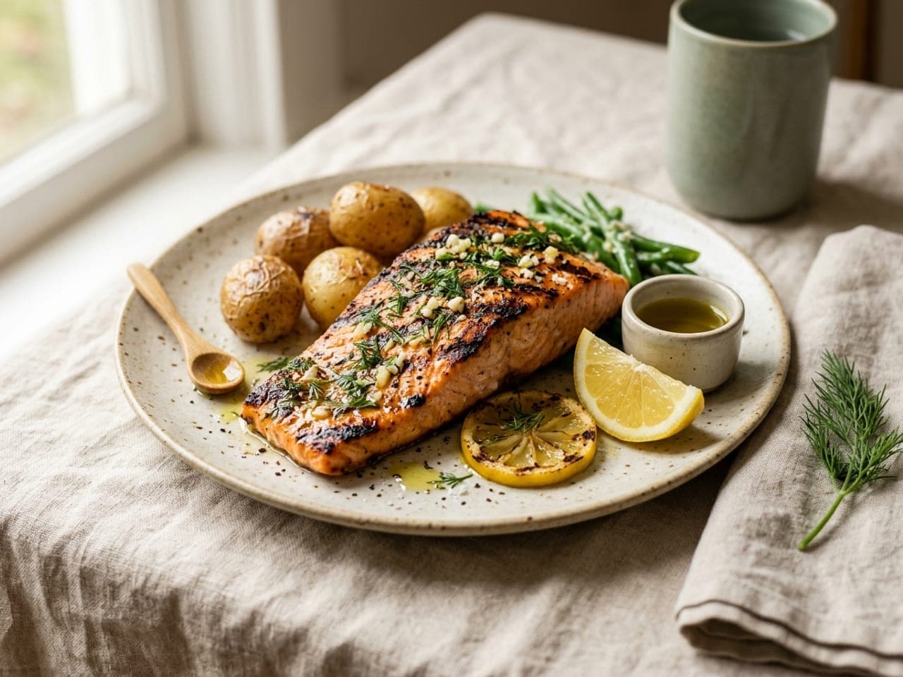 Grilled salmon