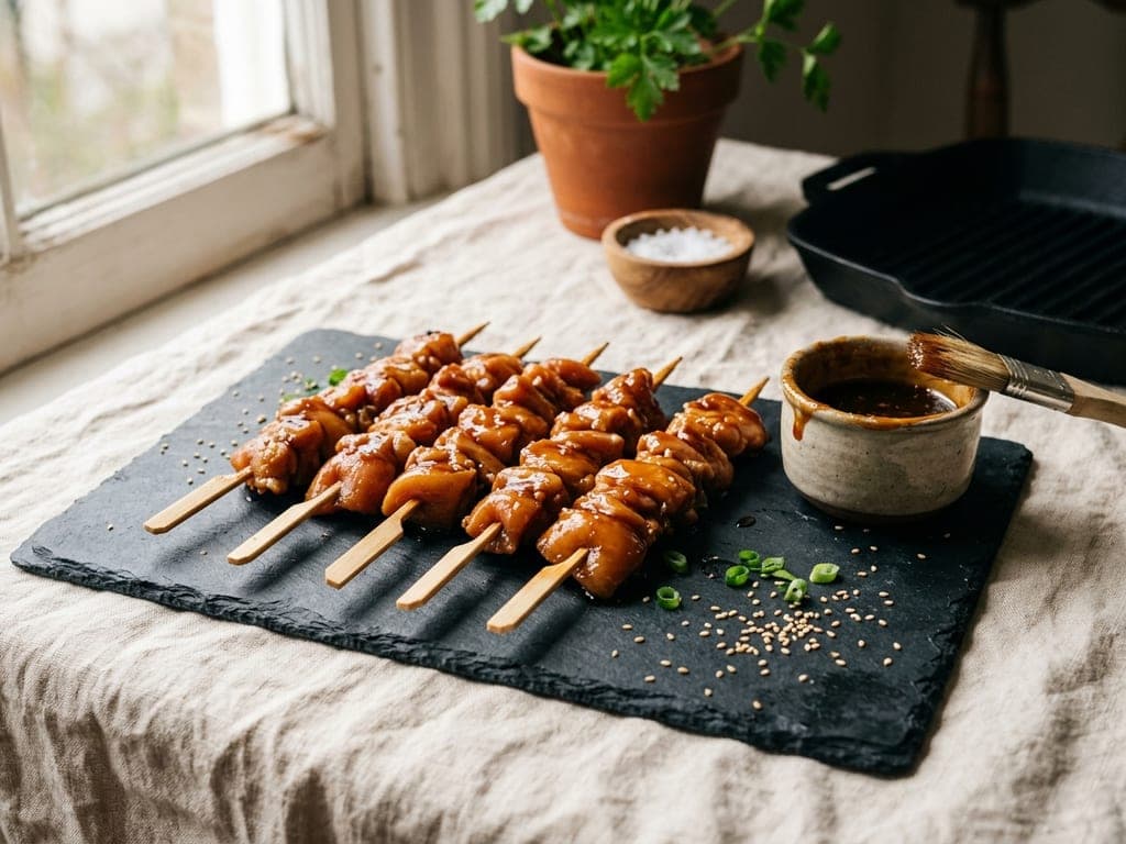 Teriyaki marinade — The skewer stage