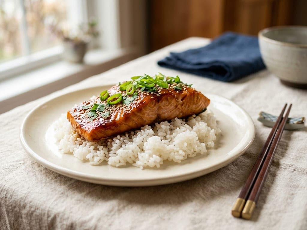 Teriyaki salmon — The lacquered fillet
